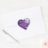 Elegante bruiloft "Dank u" Paarse Lily boeket Hart Sticker (Envelop)