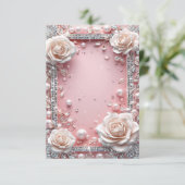 Elegante bruiloft decoratief lijst kaart (Staand voorkant)