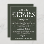 Elegante bruiloft details Kaart | Moderne typograf (Voorkant / Achterkant)