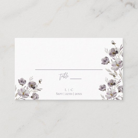 Elegante bruiloft donkere paarse waterverf dank u plaatskaartje (Voorkant)