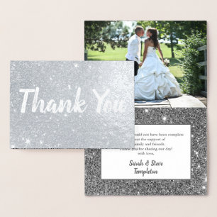 Elegante bruiloft Echte Folie Bedankt Card Kaarten