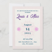 Elegante bruiloft Een roze beige ontwerp, roze blo Kaart (Voorkant)