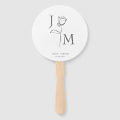 Elegante bruiloft fans | Gepersonaliseerde huwelij Handwaaier (Voorkant)