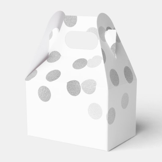 Elegante bruiloft Faux Zilveren Folie Glitter Ligh Bedankdoosjes (Achterkant)