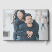 Elegante bruiloft foto Custom Modern Gastenboek (Achterkant)