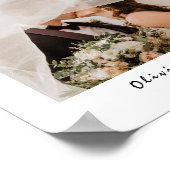 Elegante bruiloft FOTO Kalligrafie Tafelnummer Poster (Hoek)