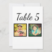 Elegante bruiloft foto zwart wit tafel nummer kaart (Achterkant)