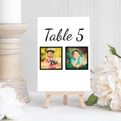 Elegante bruiloft foto zwart wit tafel nummer kaart