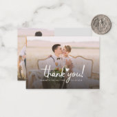 Elegante bruiloft foto's Script Dank u kaart Notitiekaartje (Voorkant / Achterkant in situ)