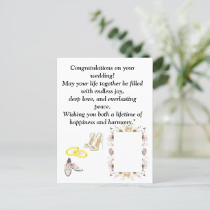 Elegante bruiloft Gefeliciteerd Kaart Romantisch