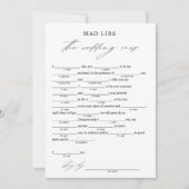 Elegante bruiloft geloften bruids libs spel kaart (Voorkant)