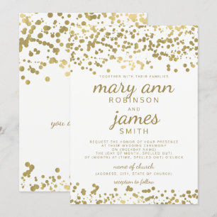 Elegante bruiloft gouden folie look Confetti Kaart