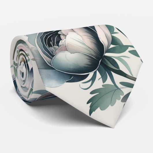 Elegante bruiloft groen en grijs boeket bruidegom stropdas (Opgerold)