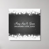 Elegante bruiloft gunst Magic Sparkle Black Canvas Afdruk (Voorkant)