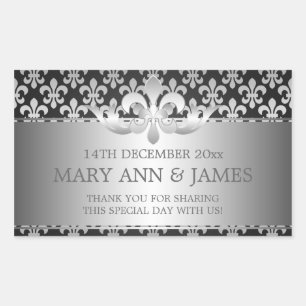 Elegante bruiloft gunst tag Fleur de Lis zwart