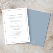 Elegante bruiloft kalligrafie script Dusty Blue Kaart