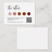Elegante bruiloft kleding kleur Pallette QR Code K Informatiekaartje (Voorkant / Achterkant)
