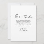 Elegante bruiloft liefde en Bedankt script | Foto (Achterkant)