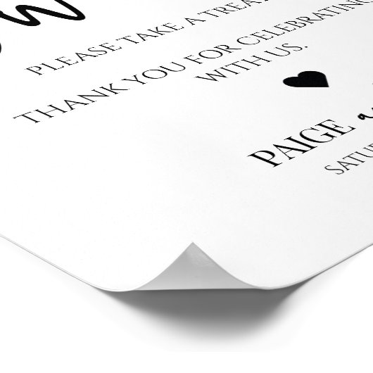 Elegante bruiloft liefde is lief trakteren tafel t poster (Hoek)