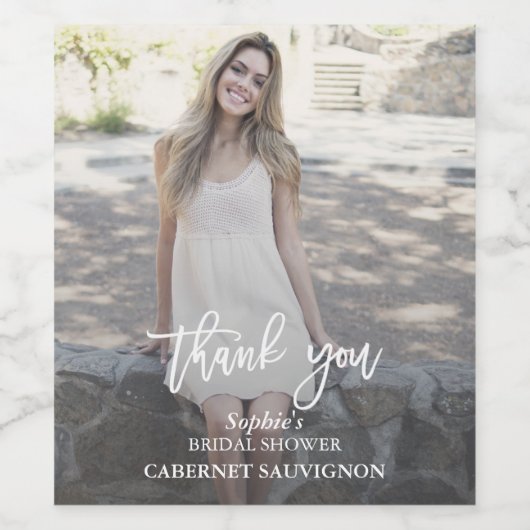 Elegante bruiloft met aangepaste foto's wijn etiket (Enkel label)