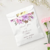 Elegante Bruiloft met Bloemmotief Bedankzakje (Gezegeld)