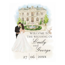 Elegante bruiloft met bruid en bruidegom locatie