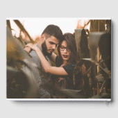 Elegante bruiloft Minimal Monogram Foto Gastenboek (Achterkant)