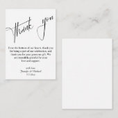 Elegante bruiloft minimalistische moderne script d notitiekaartje (Voorkant / Achterkant)