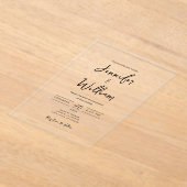 Elegante bruiloft moderne script typografie acryl uitnodigingen (Laagn)