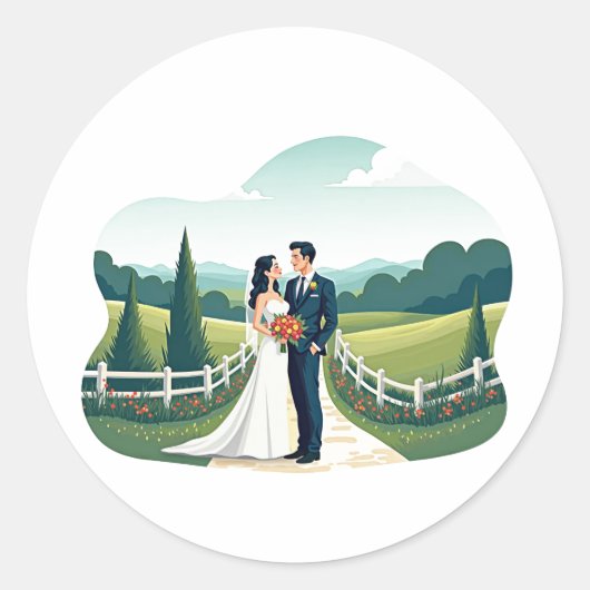 Elegante bruiloft moment Sticker (Voorkant)