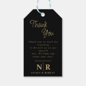 Elegante bruiloft Monogram bruid en bruidegom Init Cadeaulabel (Achterkant)