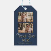 Elegante bruiloft Monogram bruid en bruidegom Init Cadeaulabel (Voorkant)