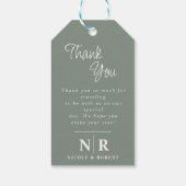 Elegante bruiloft Monogram bruid en bruidegom Init Cadeaulabel (Achterkant)