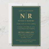Elegante bruiloft Monogram bruid en bruidegom Init Kaart (Voorkant)