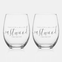 Elegante Bruiloft Monogram Drinkware Set