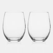 Elegante Bruiloft Monogram Drinkware Set Wijnglas Zonder Voet (Rechts)