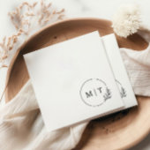 Elegante bruiloft monogram groen bladeren servet