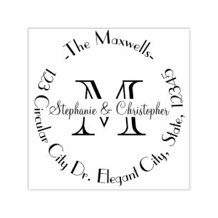 Elegante Bruiloft Monogram Letter Adres Stempel