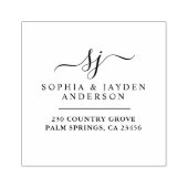 Elegante bruiloft monogram 	rubberstempel (Afrduk)