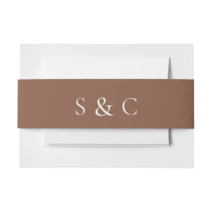 Elegante bruiloft monogram uitnodigingen wikkel
