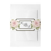 Elegante bruiloft Monogrammed Roos n Succulents Go Uitnodigingen Wikkel (Voorkant Voorbeeld)