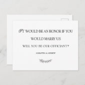 Elegante bruiloft officiële gepersonaliseerde Kaar Briefkaart (Voorkant / Achterkant)