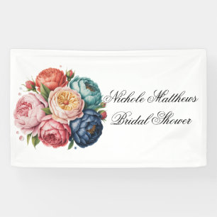 Elegante bruiloft pioen bruiloft krans Vrijgezelle Spandoek