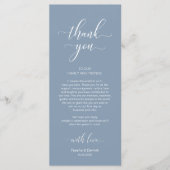 Elegante bruiloft plaats instelling dank u kaart (Voorkant)