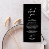 Elegante bruiloft plaats instelling dank u kaart