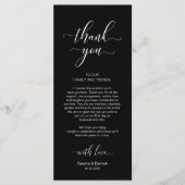 Elegante bruiloft plaats instelling dank u kaart (Voorkant)