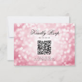 Elegante bruiloft QR RSVP Bokeh Lights Blush Pink (Voorkant)