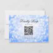 Elegante bruiloft QR RSVP Bokeh Lights Navy Blue (Voorkant)