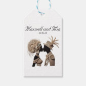 Elegante bruiloft receptie papieren servetten cadeaulabel (Voorkant)