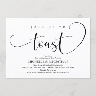 Elegante bruiloft repetitie Dinner Invitation Kaar Kaart